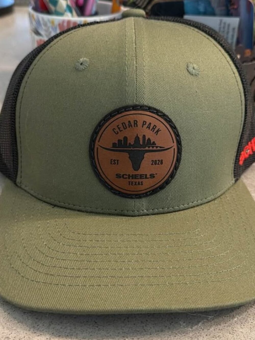 Cedar Park Scheels Texas Green Trucker Hat